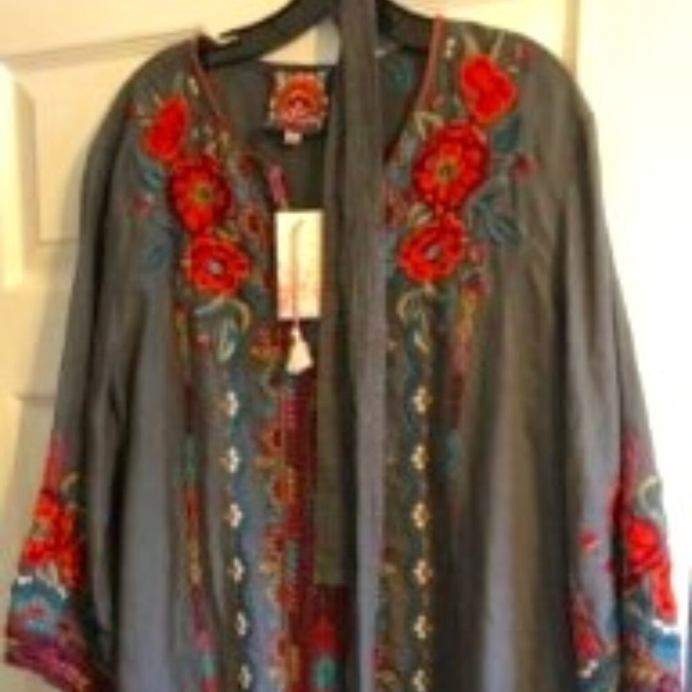 SPECTCULAR!! New with Tag Johnny Was XL Dress with Beautiful Colorful Embroidery